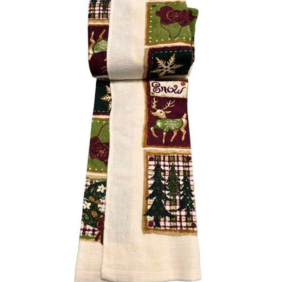 New Christmas Kitchen Towel Set Santa Snowman Country Snow Holiday Decor Vintage - Picture 4 of 6